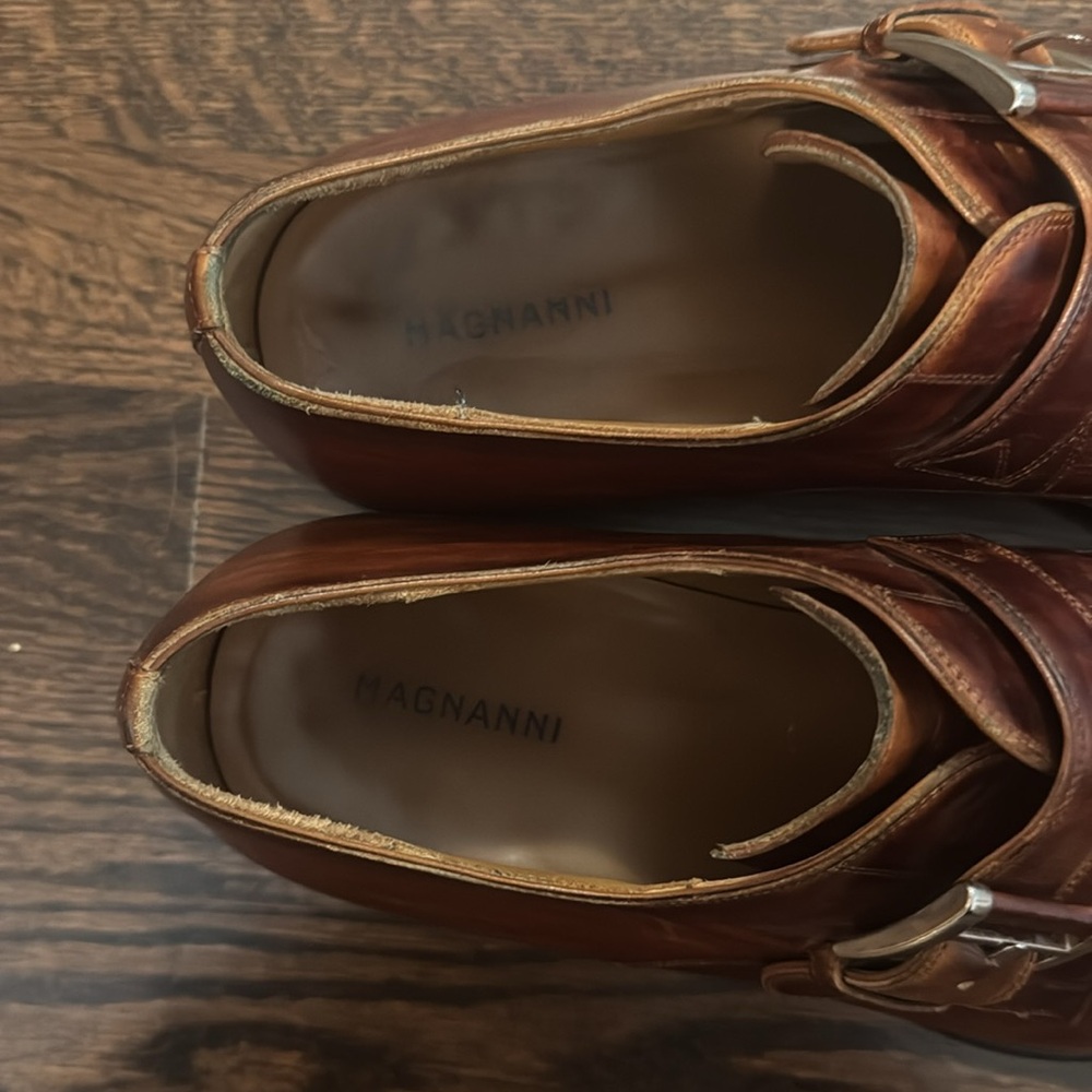 Men's Magnanni Marco II Monk Strap Leather Dress Shoes - Picture 8 of 9
